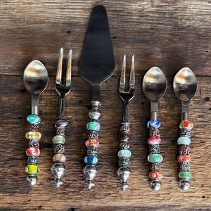 Colorful Beaded Handle Cutlery Set